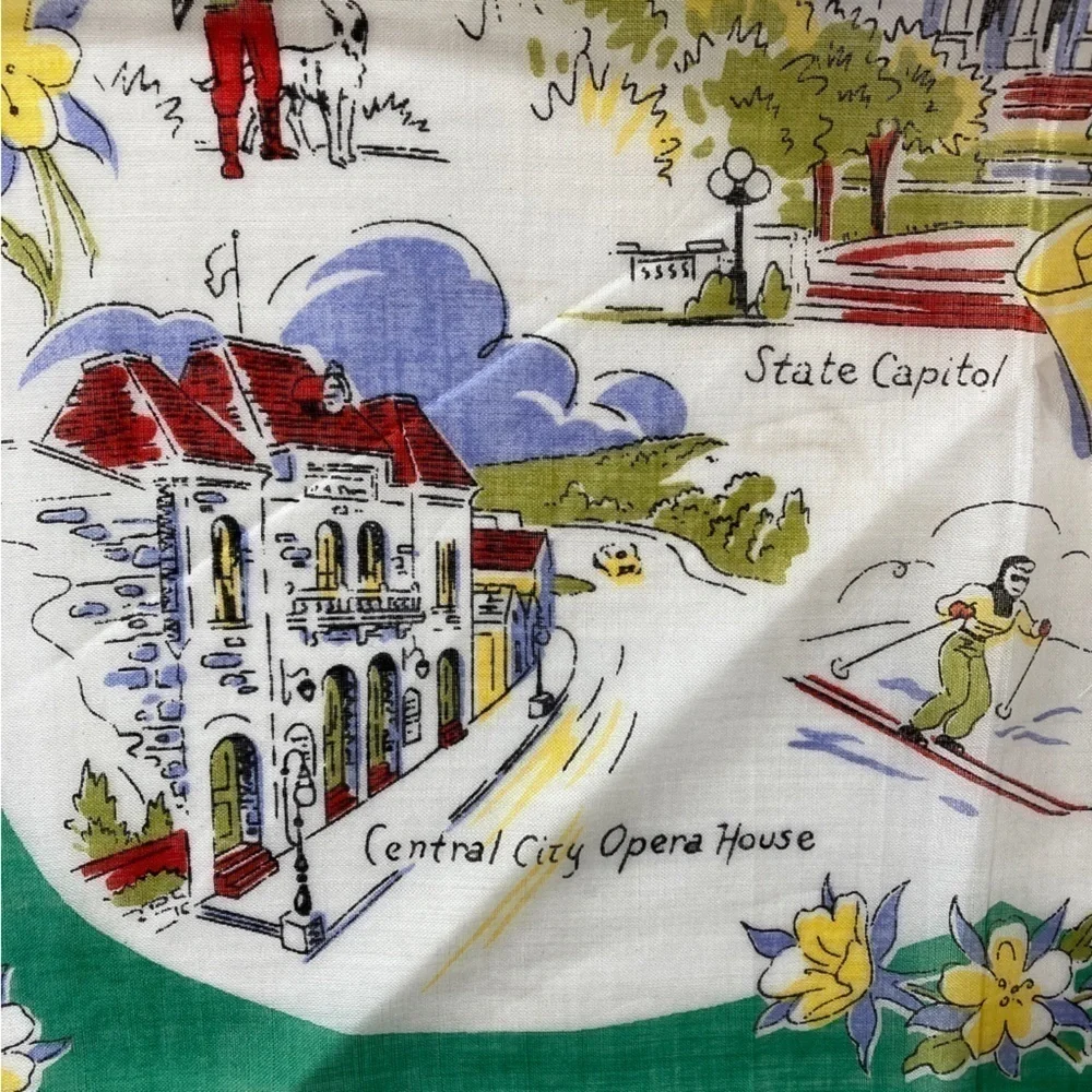 Vintage Burmel Denver Colorado Souvenir Handkerchief - Picture 8 of 11